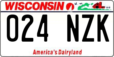 WI license plate 024NZK