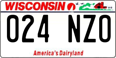 WI license plate 024NZO