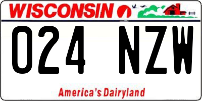 WI license plate 024NZW