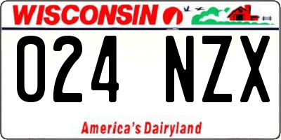 WI license plate 024NZX