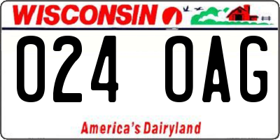 WI license plate 024OAG