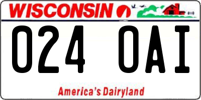 WI license plate 024OAI
