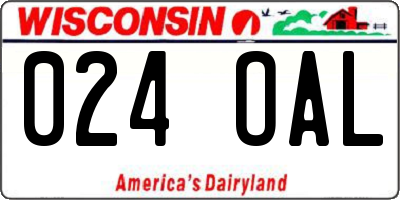 WI license plate 024OAL