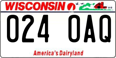 WI license plate 024OAQ