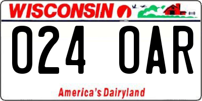 WI license plate 024OAR