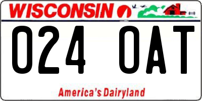WI license plate 024OAT