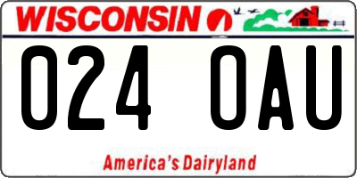 WI license plate 024OAU