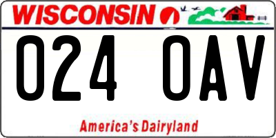 WI license plate 024OAV