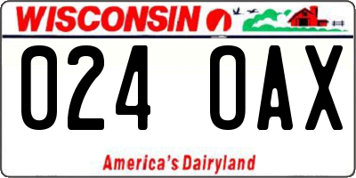 WI license plate 024OAX
