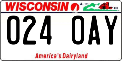 WI license plate 024OAY
