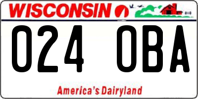 WI license plate 024OBA