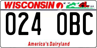 WI license plate 024OBC