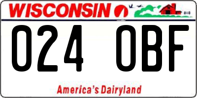 WI license plate 024OBF