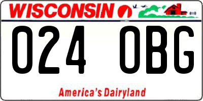 WI license plate 024OBG
