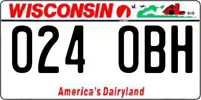 WI license plate 024OBH