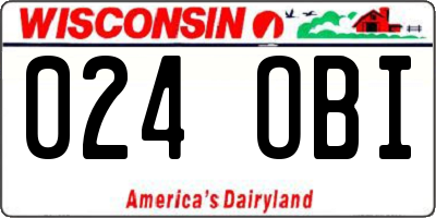 WI license plate 024OBI