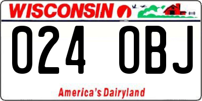WI license plate 024OBJ