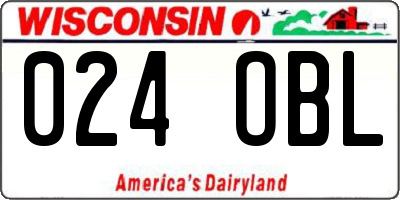 WI license plate 024OBL