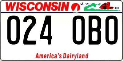 WI license plate 024OBO