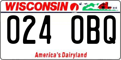 WI license plate 024OBQ