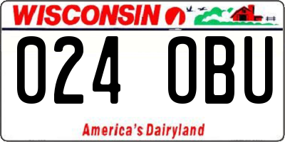 WI license plate 024OBU