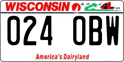 WI license plate 024OBW