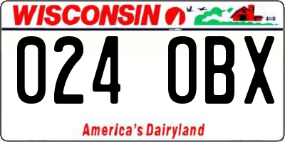 WI license plate 024OBX