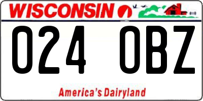 WI license plate 024OBZ