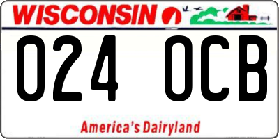 WI license plate 024OCB