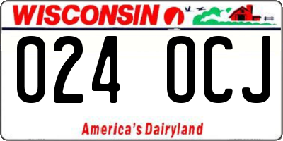 WI license plate 024OCJ