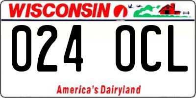 WI license plate 024OCL