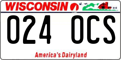 WI license plate 024OCS