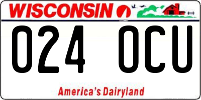 WI license plate 024OCU