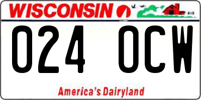 WI license plate 024OCW