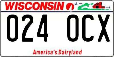 WI license plate 024OCX