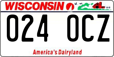 WI license plate 024OCZ