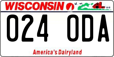 WI license plate 024ODA