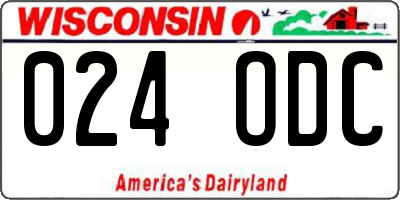 WI license plate 024ODC