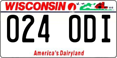WI license plate 024ODI