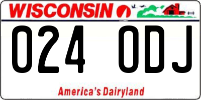 WI license plate 024ODJ