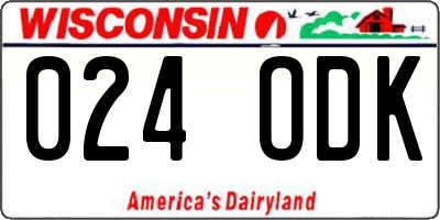 WI license plate 024ODK