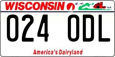 WI license plate 024ODL