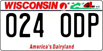 WI license plate 024ODP