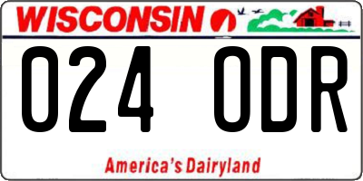 WI license plate 024ODR