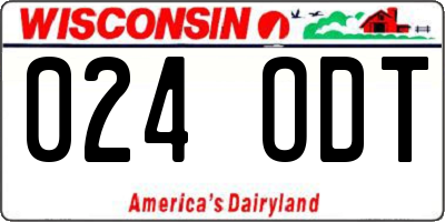 WI license plate 024ODT