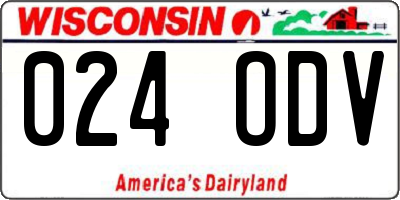 WI license plate 024ODV