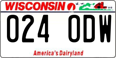 WI license plate 024ODW