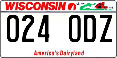 WI license plate 024ODZ