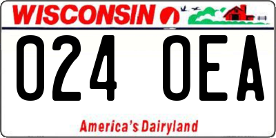 WI license plate 024OEA