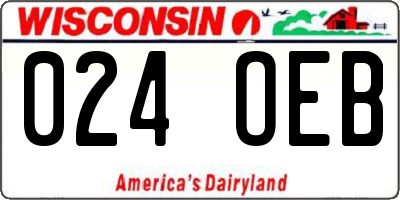WI license plate 024OEB